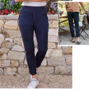 EUC FRANK & EILEEN TEE LAB CHRISTINE TULIP ANKLE FLEECE SWEATPANTS IN NAVY M